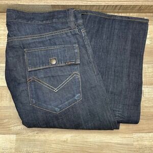Energie Kirk Straight Fit‎ Denim Jeans Dark Wash Blue Mens 36x31" Inseam GUC